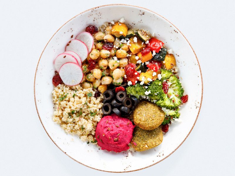 Falafel & Pesto Veggie Warm Bowl ( Low Cal)