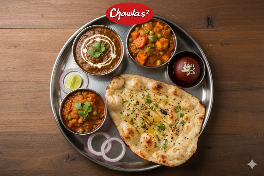 Dal & Sabzi Combo With Multiple Bread Options+ Gulab Jamun