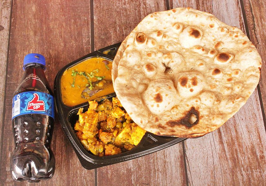 Yellow Dal Tadka + Mix Veg + Roti Thali With Gulab Jamun