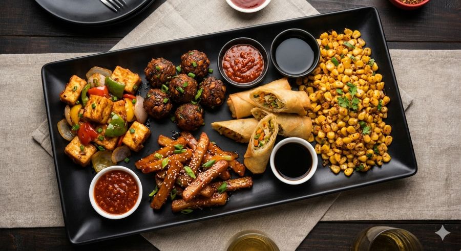 Veg Chinese Party Starters [Serves 2-3]