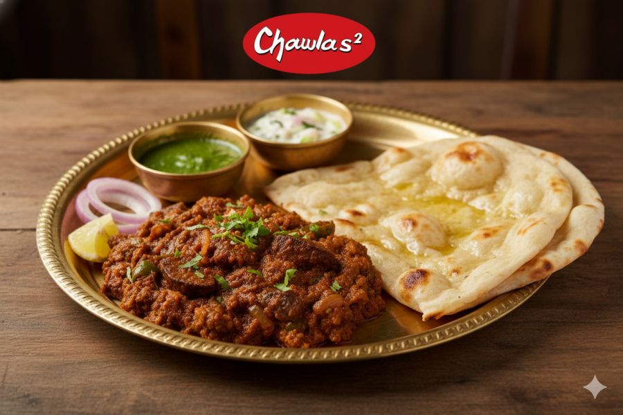 Mutton Keema Kaleji Meal With Multiple Bread Options
