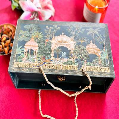 Gift Box - Dry Fruits 3 Jar Rajwadi Blue