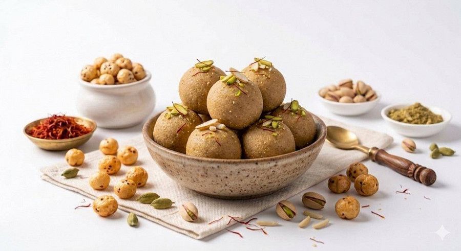 Ghee Atta  Makhana Ladoo.