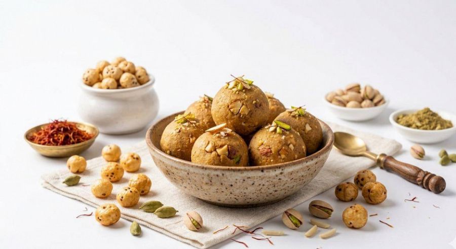 Sattu Makhana Protein Ladoo Laddu