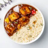 Spicy Chilly Paneer With Herbed Rice Bowl