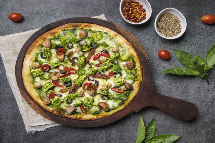 Pesto Chicken Pizza 9