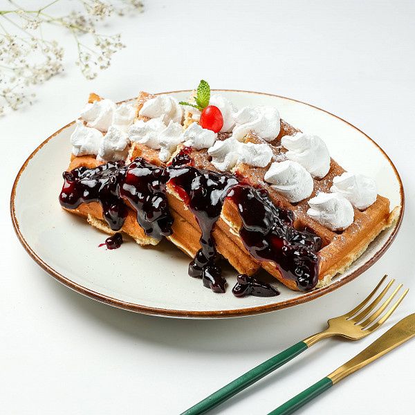 Blueberry & Cream Waffles(4 Pcs)