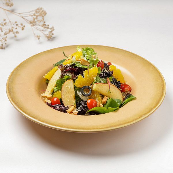 Red Apple, Orange And Nuts Salad