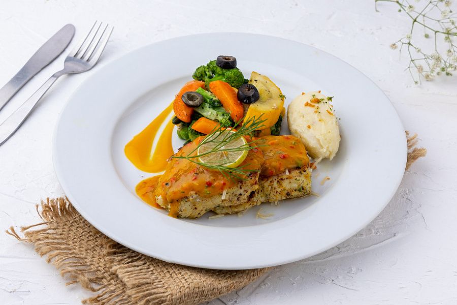 Grilled Fish Steak In Habanero Mango