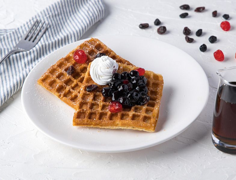 Blueberry & Cream Waffles(4 Pcs)