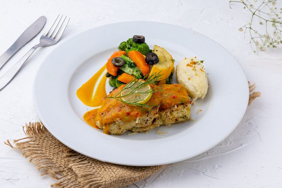 Grilled Fish Steak In Habanero Mango