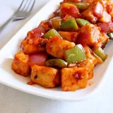 Dry Paneer Cooked With Onion And Capsicum