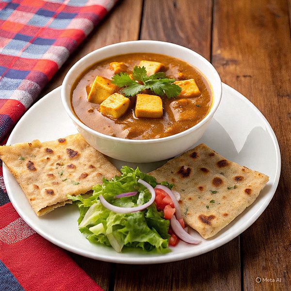 Paneer Veg With Two Plain Parathi