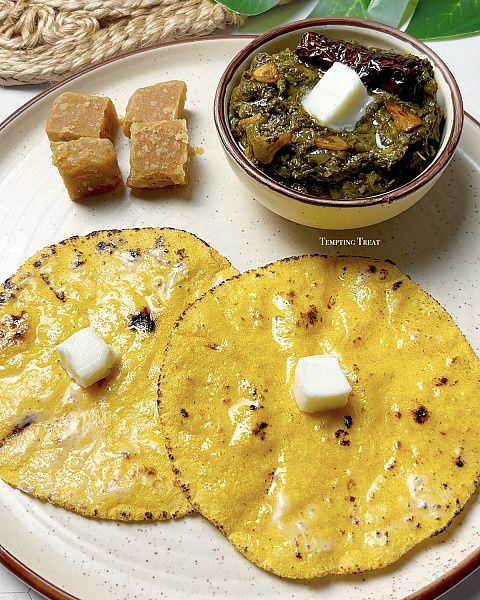 Saag+2 Makki Roti+Salad