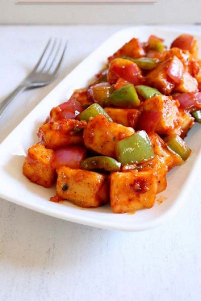 Dry Paneer Cooked With Onion And Tomato