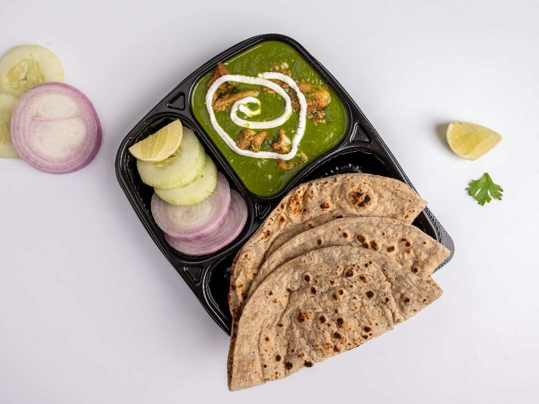 Palak Chicken & Roti Meal - High Protein