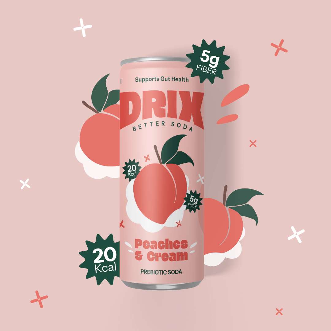 DRIX Prebiotic Soda - Peaches & cream