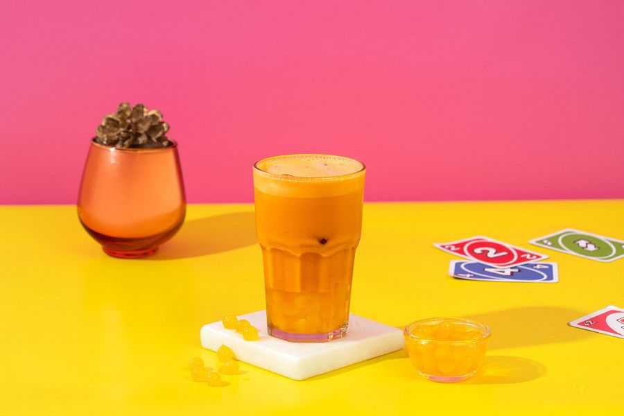 Tropical Mango Thai Tea With Mango Boba