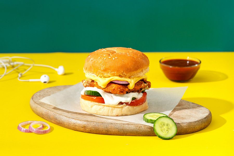 Spicy Paneer Stack Burger