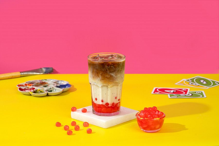Strawberry Boba Iced Latte