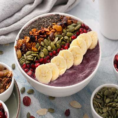 Banana Acai Berries Smoothies Bowl