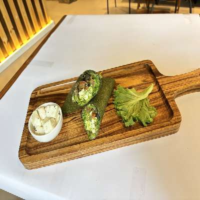 Gluten Free Grilled Paneer And Pesto Wrap