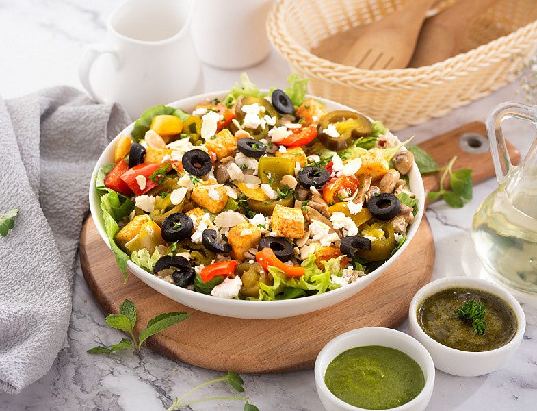 Veg Creamy Pesto Paneer Keto Bowl