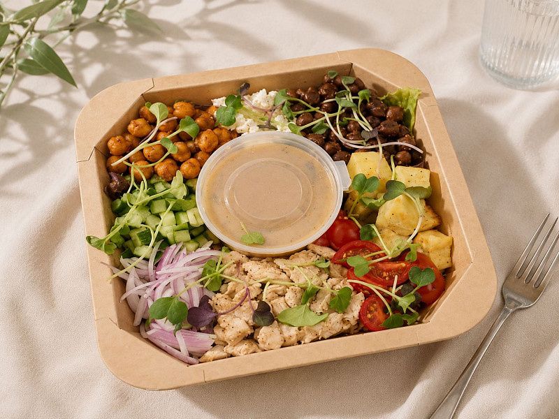 Kale And Chickpea Crunch Salad With Chicken