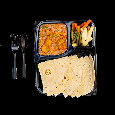 Dry Chapathi with Veg Kurma