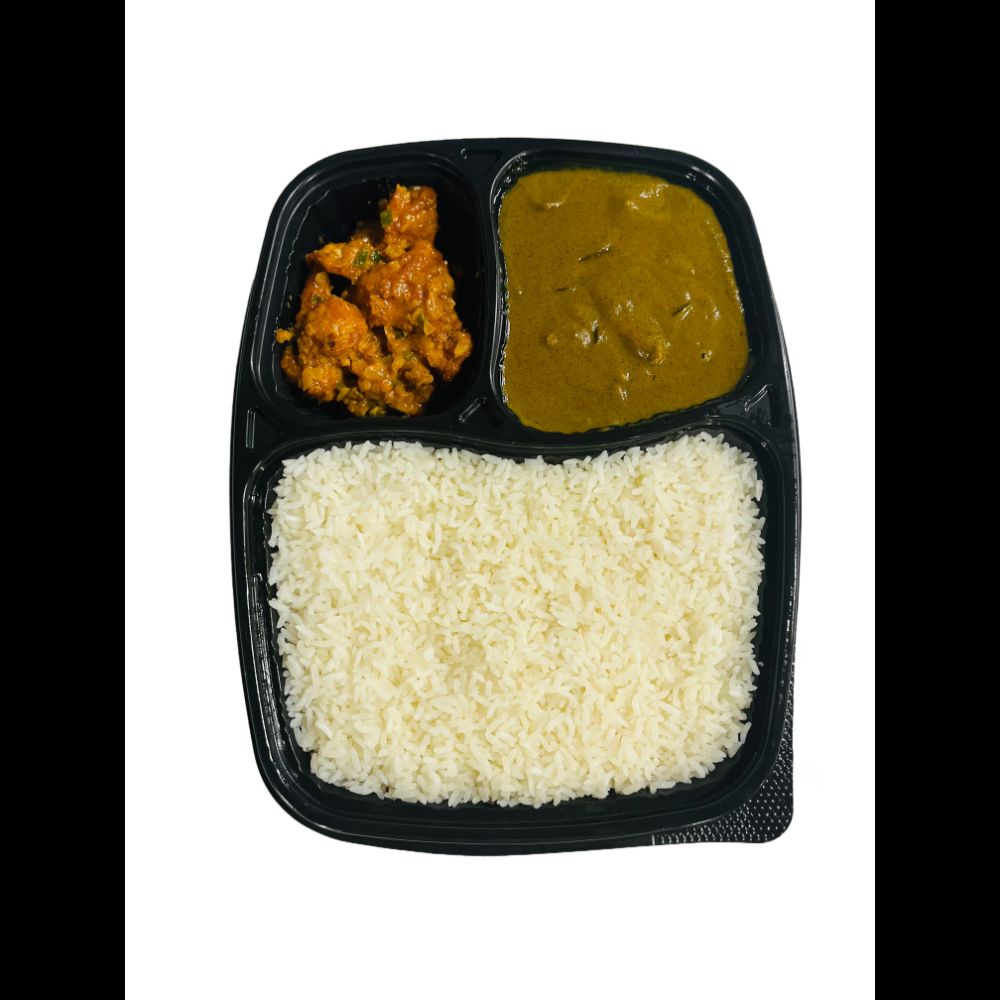 Ghee Rice with Chicken Kuruma Boneless & Chicken Manchurian Dry