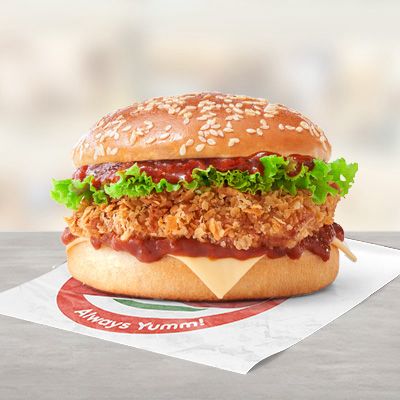 Spicy Lucy Crispy Chicken Burger