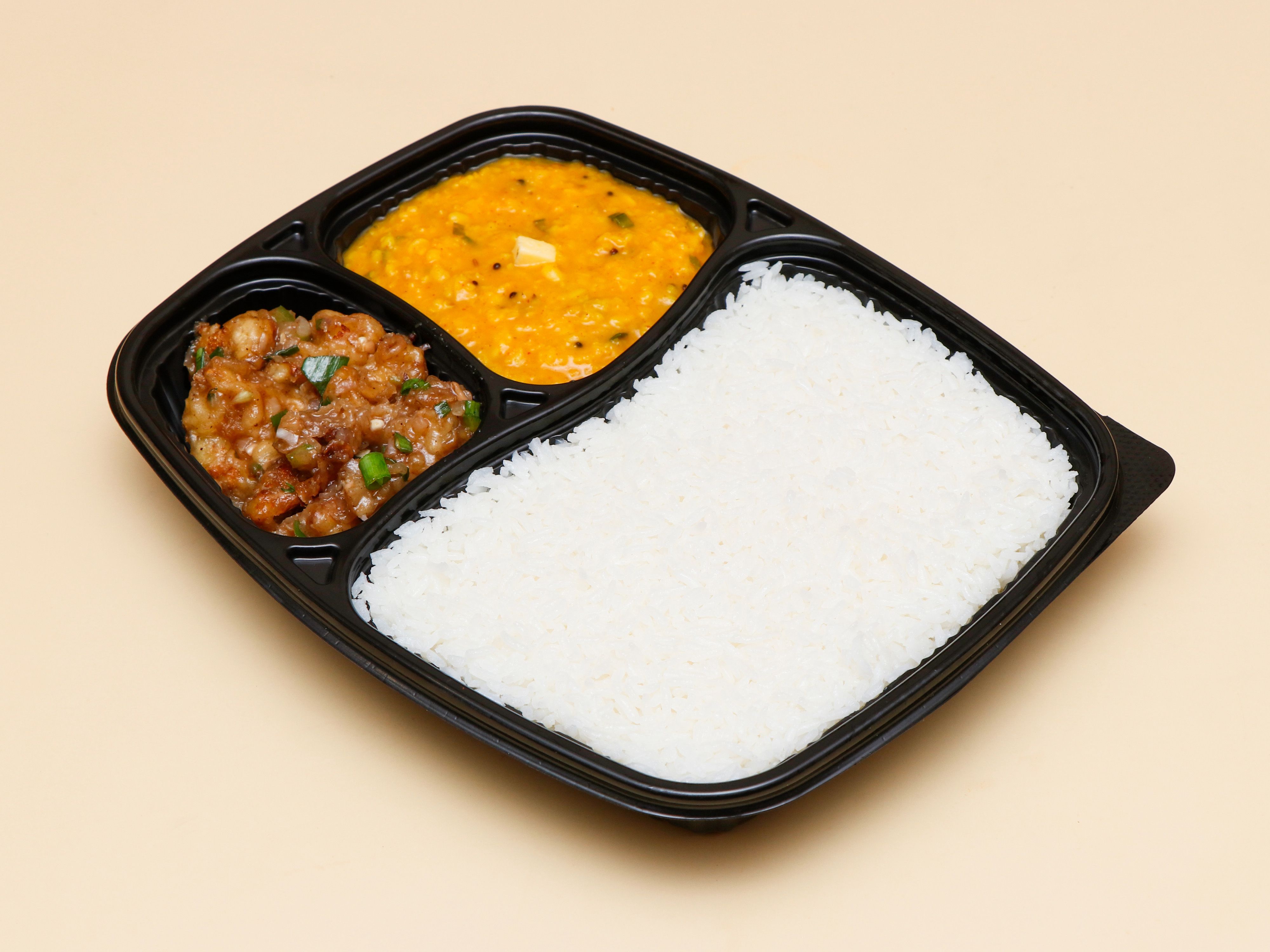 Ghee Rice Dal Fry and Gobi Manchurian