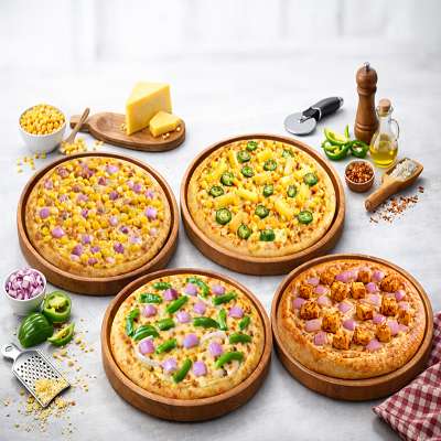 Double Topping 4 pizza @Rs 249.