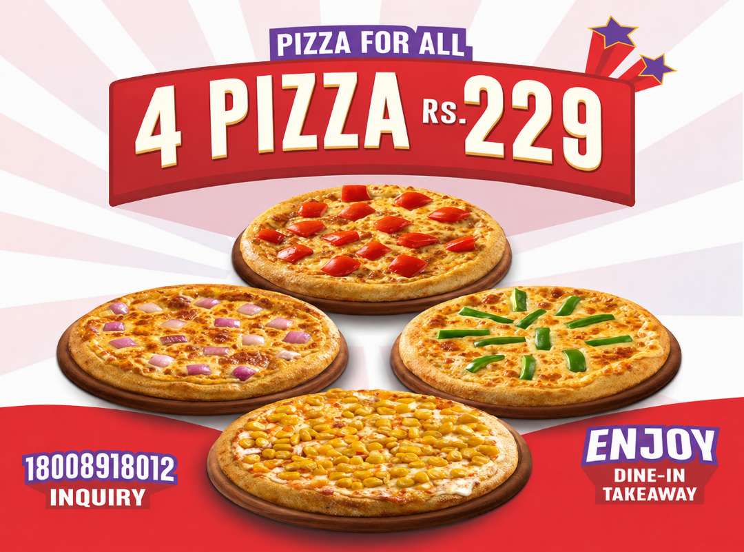 4 Pizza @Rs.229