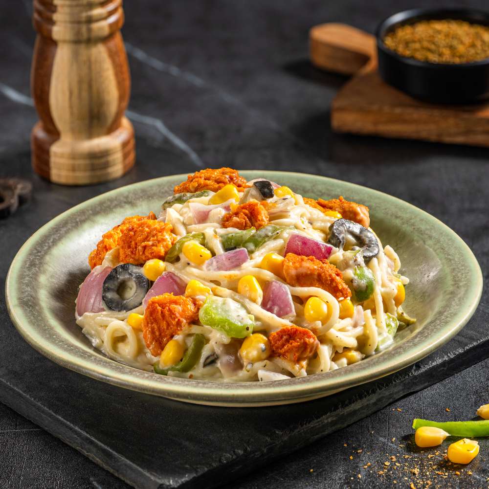 Spaghetti N-Veg White Cheese Pasta