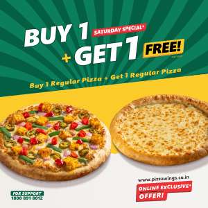 Buy 1 Regular Get 1 Regular Pizza Free