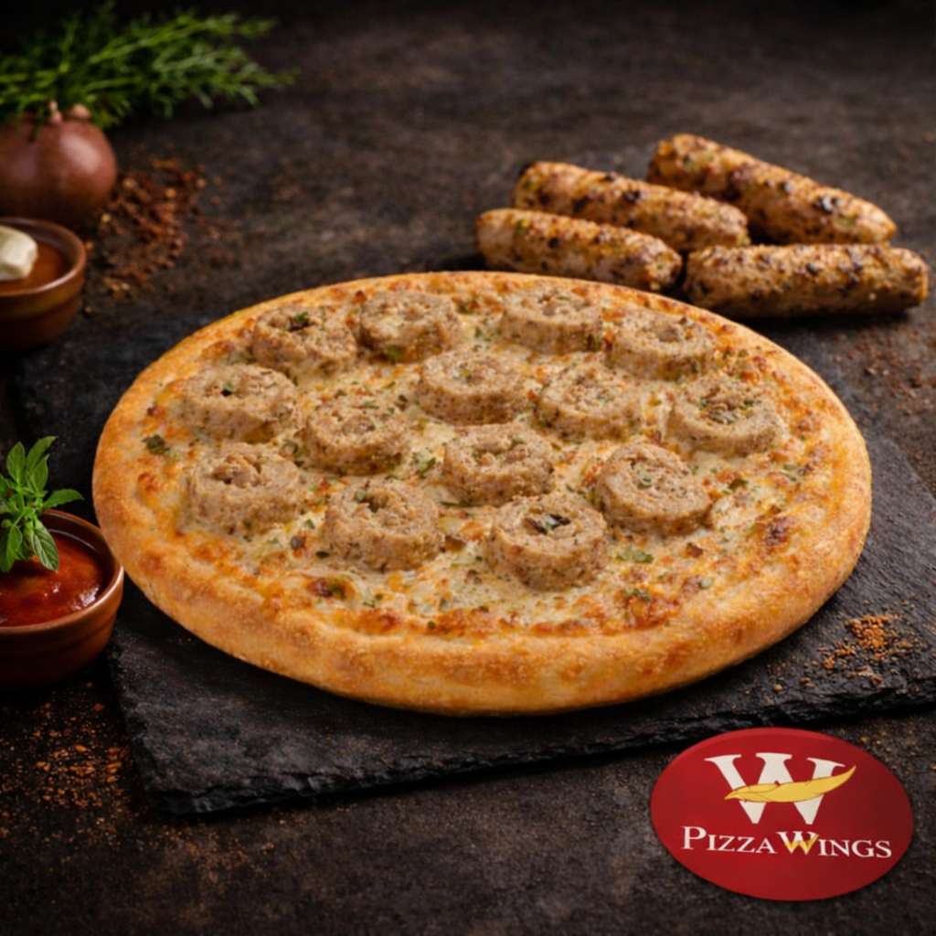 Chicken Seekh Kebab Pizza Pie