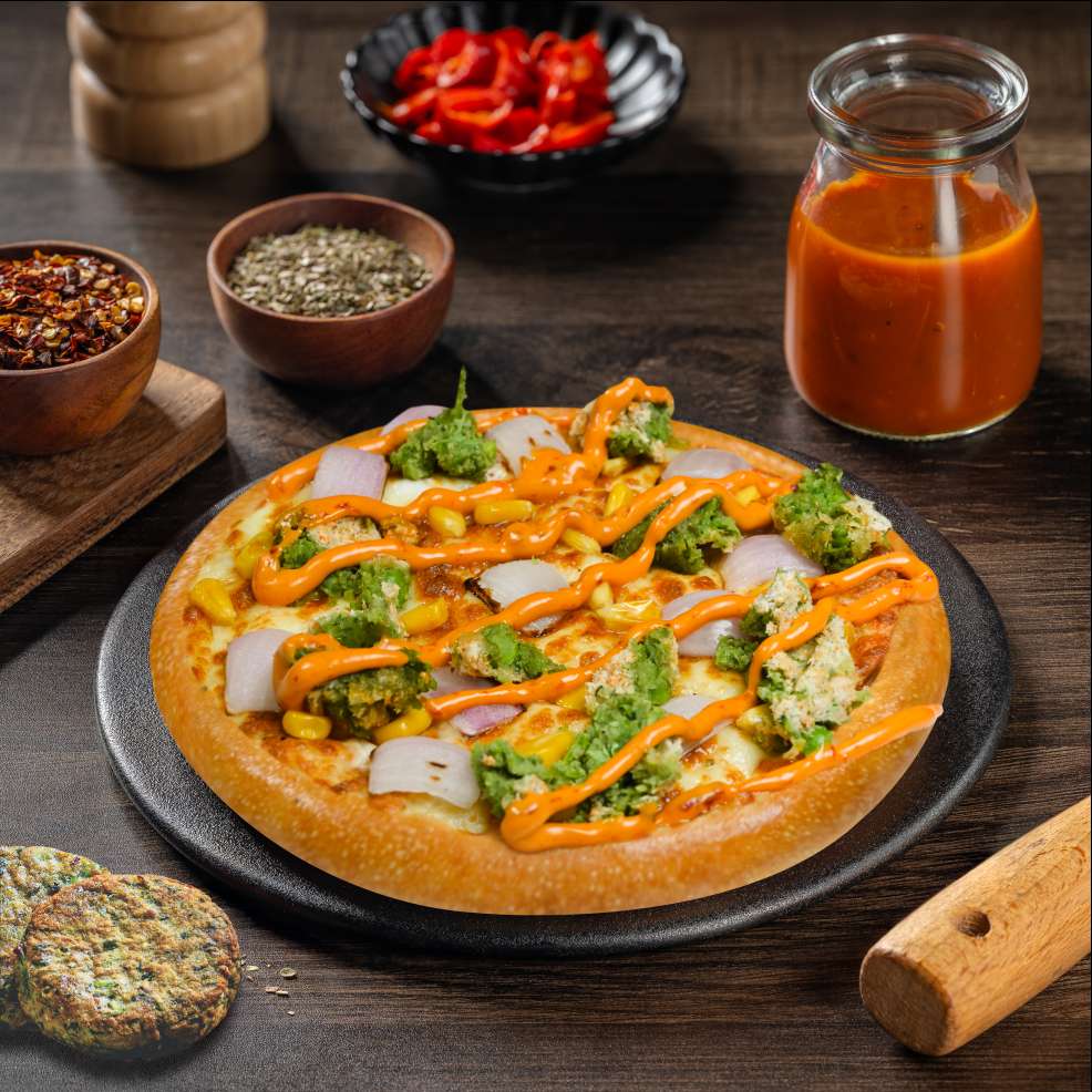 Hara Bhara Veg Kebab Pizza Pie