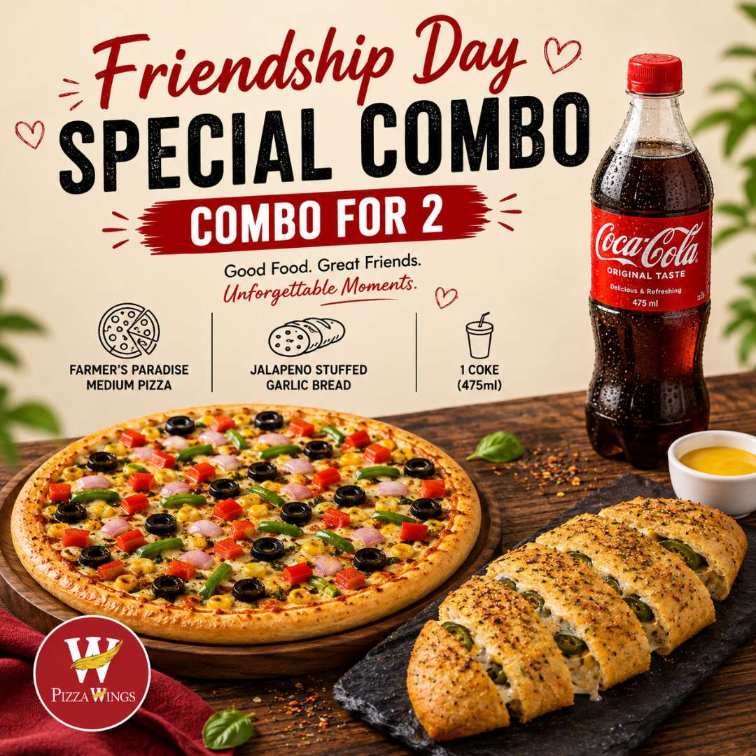 Combo for 2 (Farmer's Paradise Med+ Garlic Bread + Coke 475 ml)