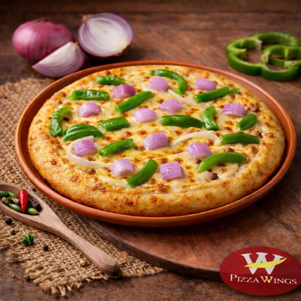 Onion & Capsicum Pizza Pie