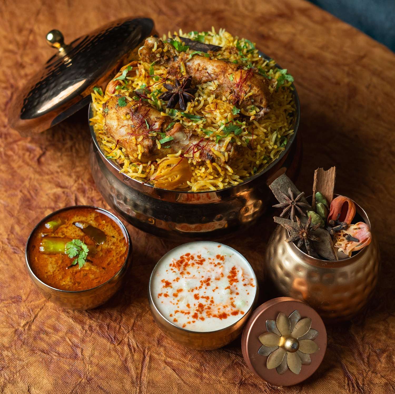 Golden Saffron Chicken Dum Biryani - King Size Dawat