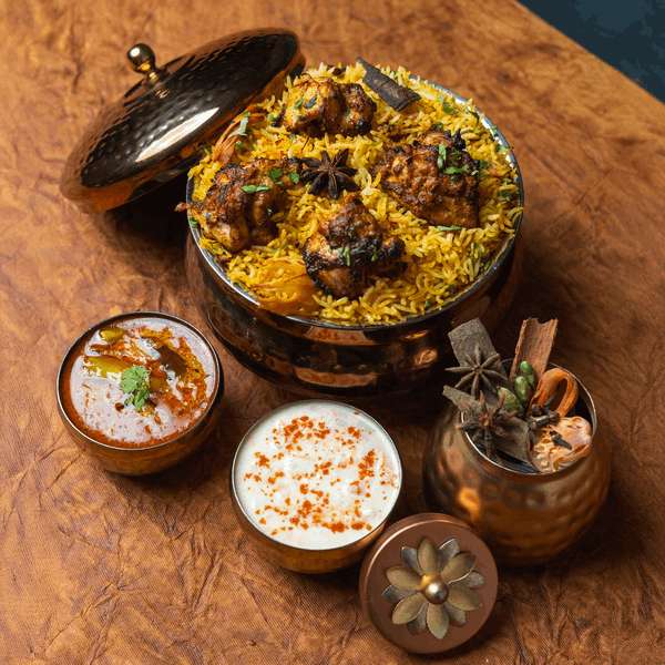 Charcoal Tikka Chicken Biryani - Royal Dawat