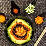 Non-veg De-constructed Sushi Bowl.