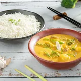 Teppanyaki Prawn Curry, Baby Potatoes With Steamed Rice