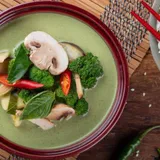 Green Curry Prawns With Steamed Rice
