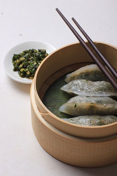 Crystal Spinach Mushroom Dumpling