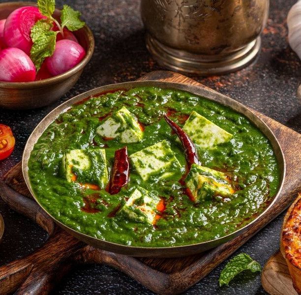 Roasted Garlic Palak Paneer