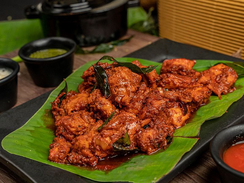 Chicken Sukha With Appam