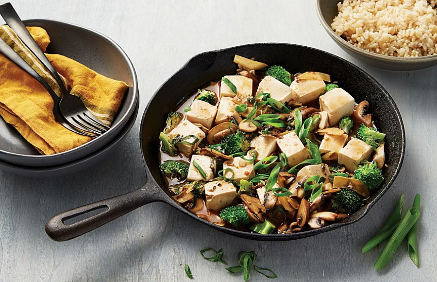 Soy-Garlic Asparagus & Silken Tofu