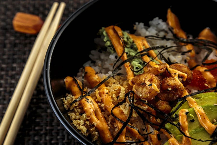Crunchy Wasabi Shrimp Poke Bowl